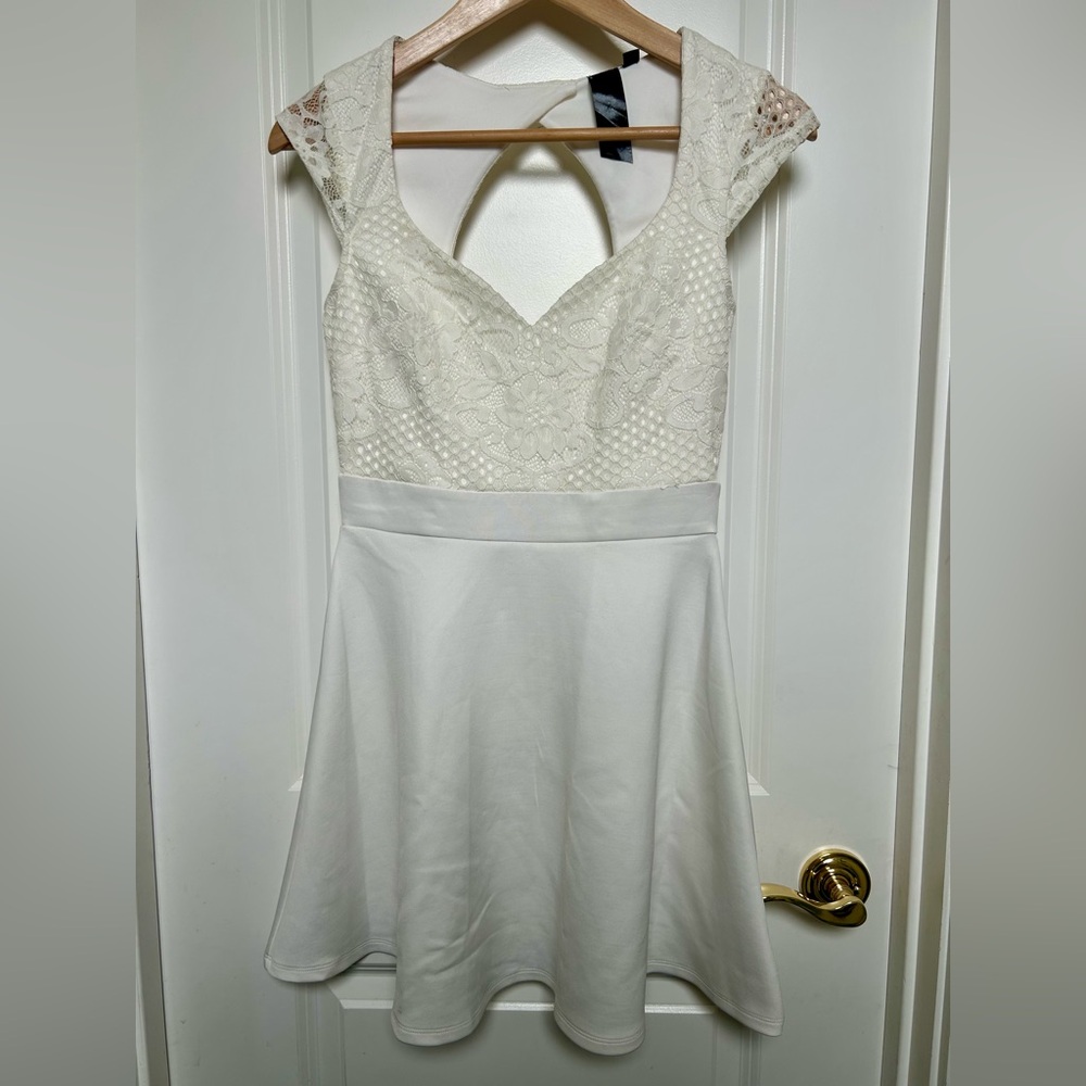 White Lace Bodice Dress